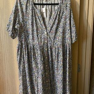 LOFT Floral Print Dress - Multicolor